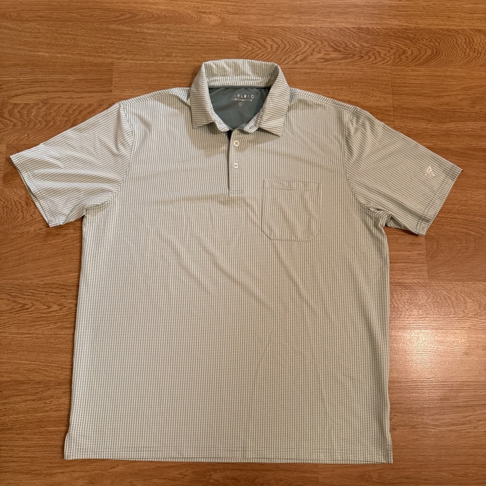 Maelreg Shirt Men's XL Performance Golf Polo Green Geometric Golf Stretch‎